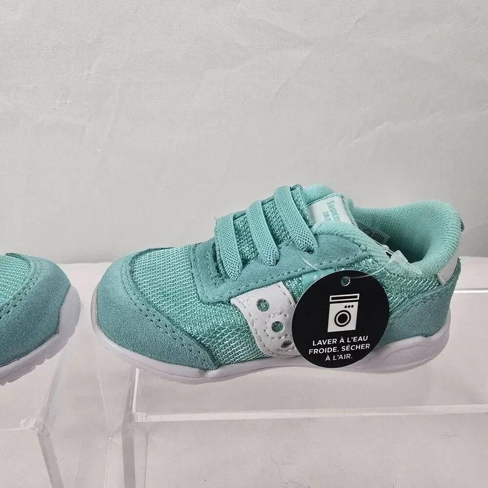 Saucony Girl's Sneakers Girl's 4 Wide Jazz Riff Turquoise White SL163016 NIB